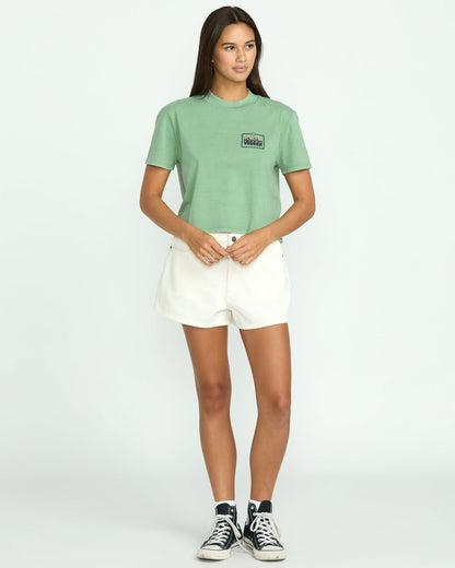 Women's Dial Crop Tee Seagreen - Volcom