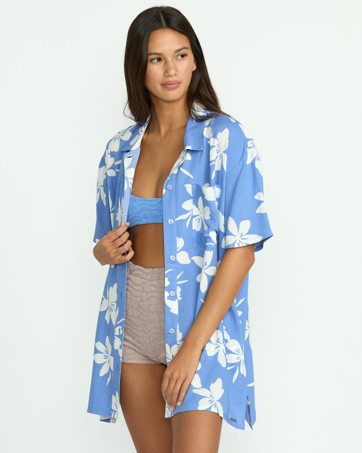 Women's Coco Ho Short Sleeve Cover Up Deep Water - Volcom