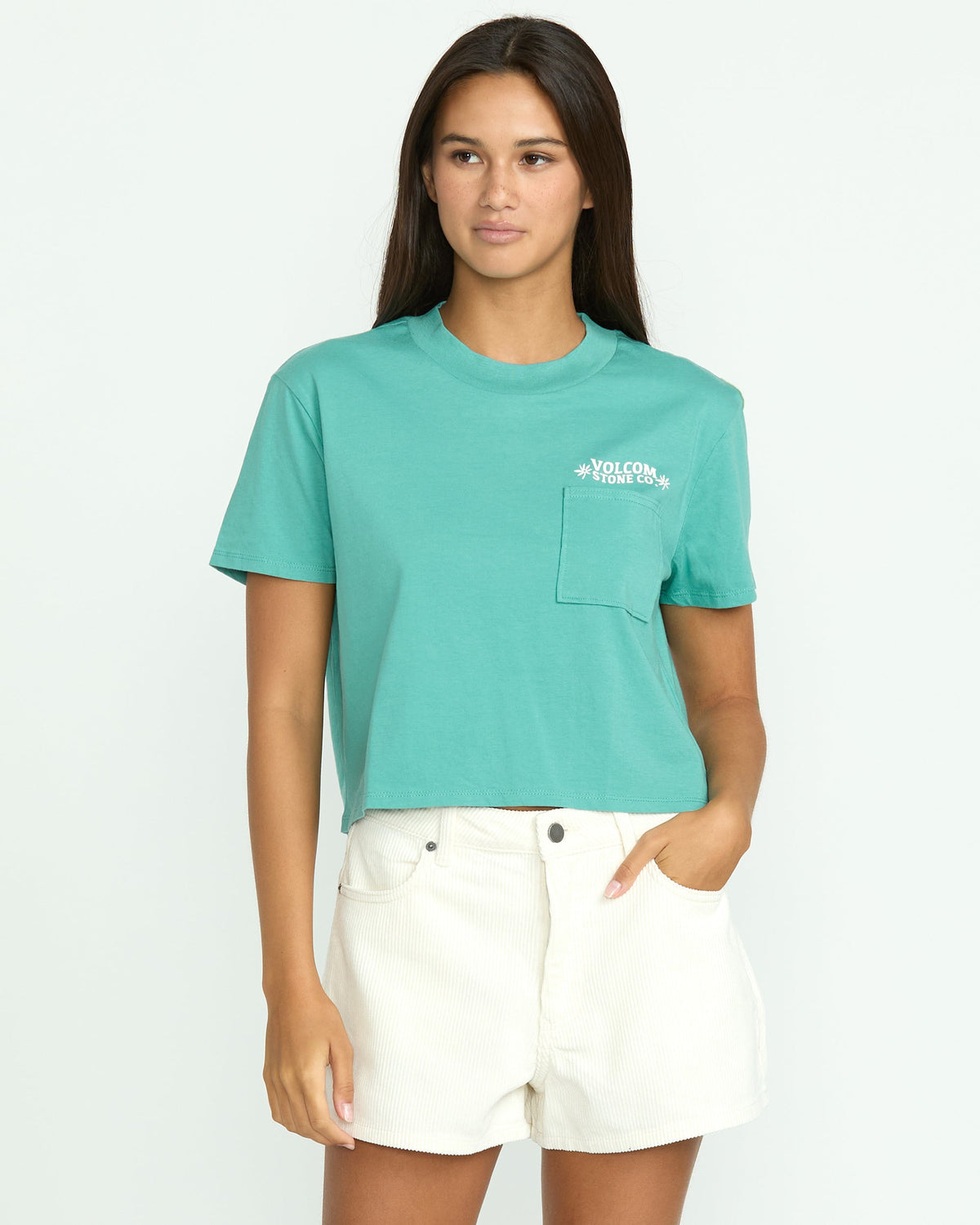 Women's Pocket Dial Tee Stormy Blue - Volcom