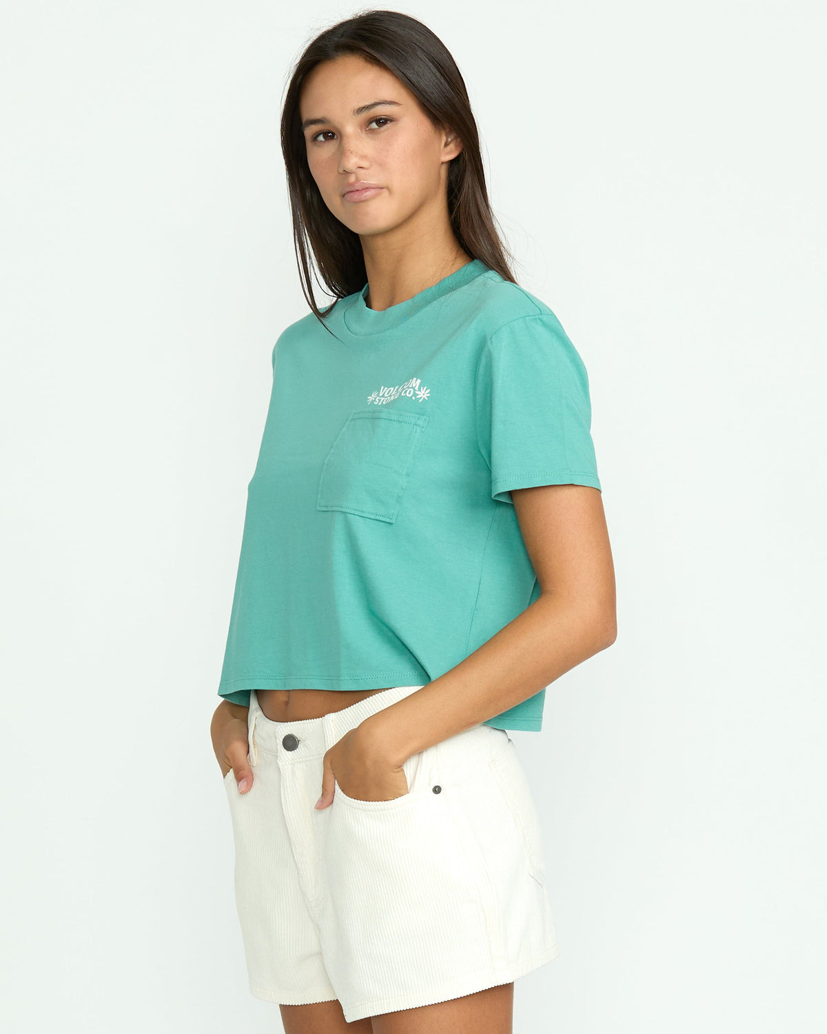 Women's Pocket Dial Tee Stormy Blue - Volcom
