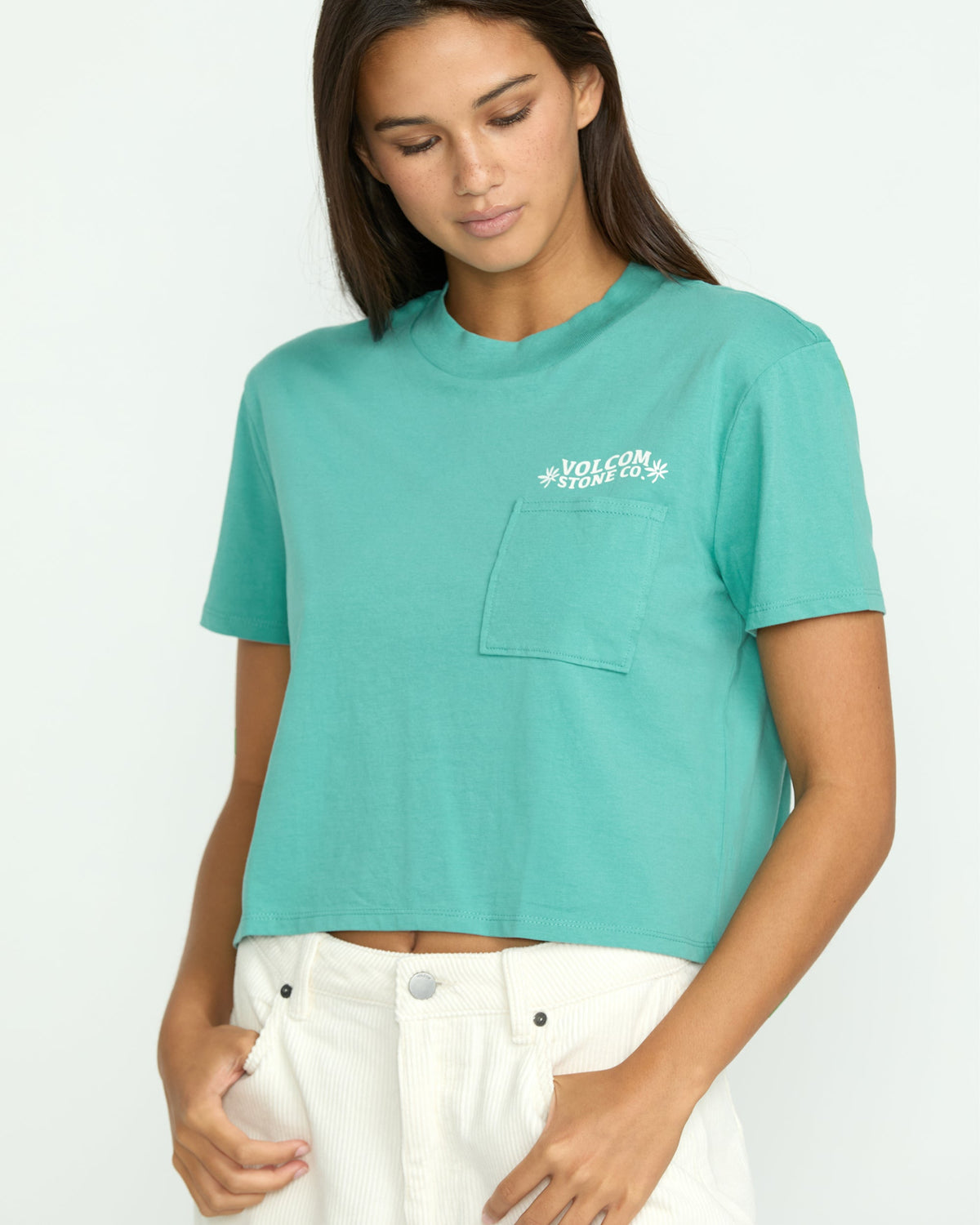 Women's Pocket Dial Tee Stormy Blue - Volcom