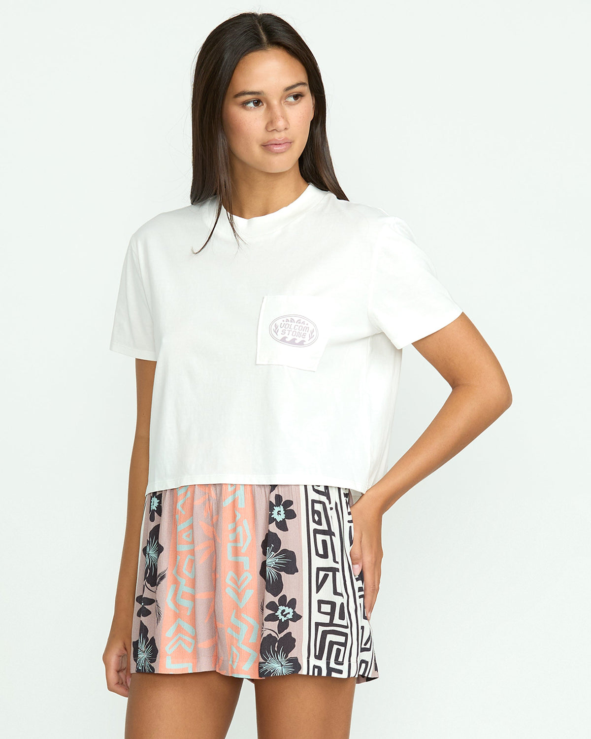Women's Pocket Dial Tee Star White - Volcom