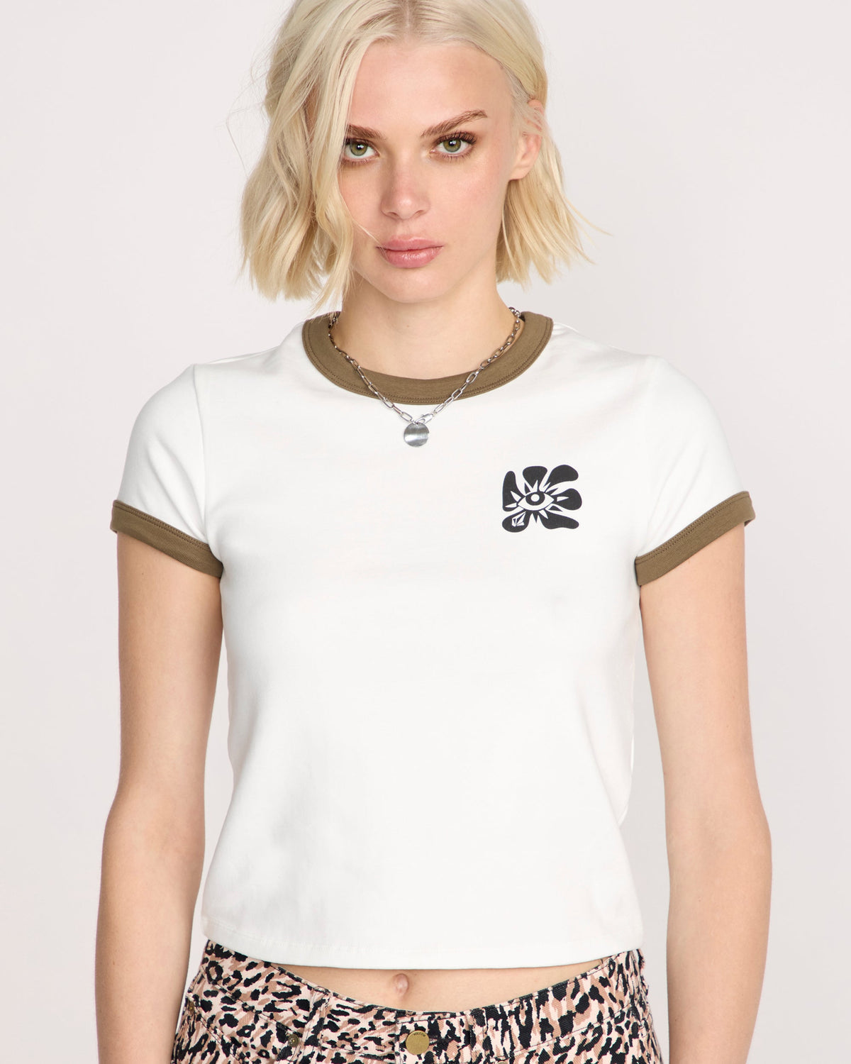 Women's Stoney Time Ringer Star White - Volcom
