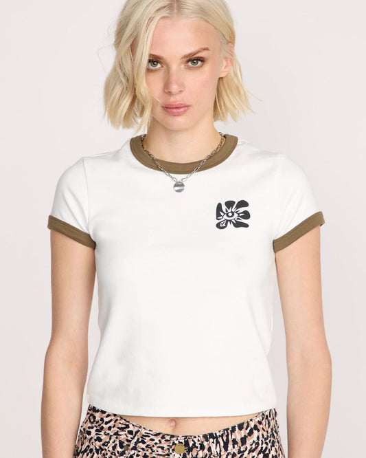 Women's Stoney Time Ringer Star White - Volcom