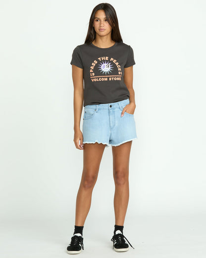 Women's 1991 Stoned Denim Shorts Blue Drift - Volcom