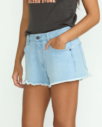 Women's 1991 Stoned Denim Shorts Blue Drift - Volcom