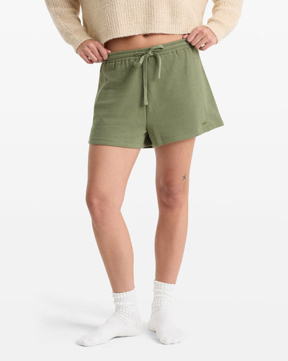 Women's Lived In Fleece Short Moss Stone - Volcom