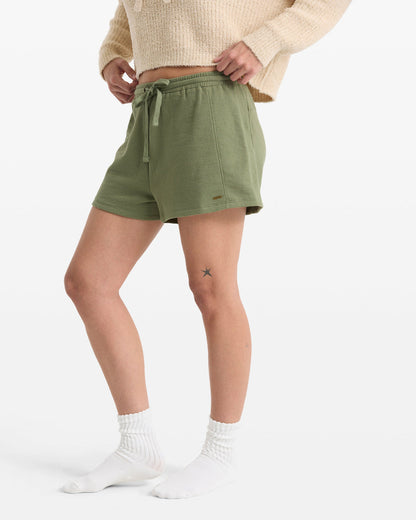 Women's Lived In Fleece Short Moss Stone - Volcom