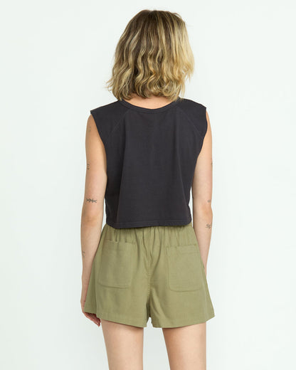 Women's Lived In Track Shorts Light Army - Volcom