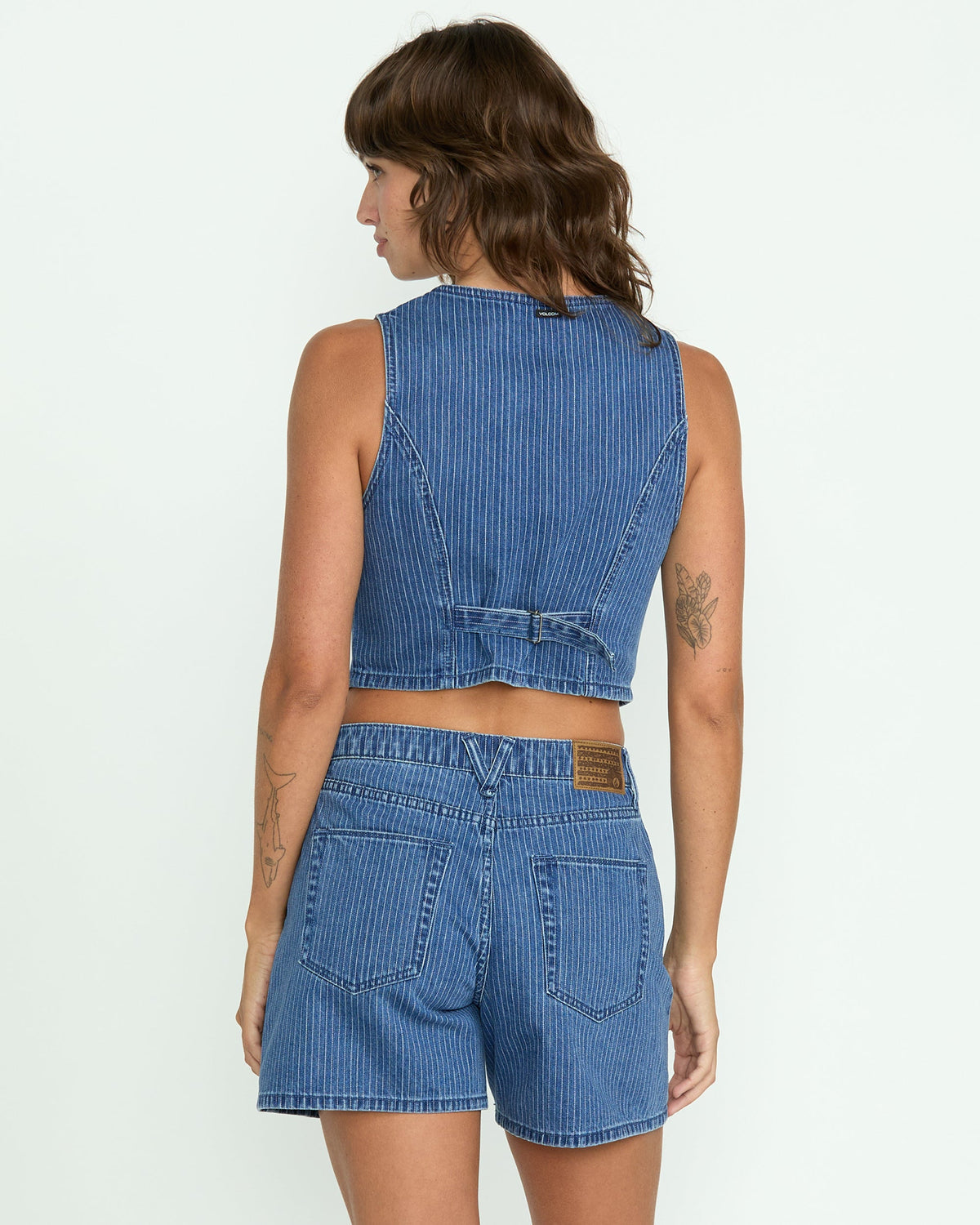 Women's Stoned Boyfriend Vest Blue Stripe - Volcom