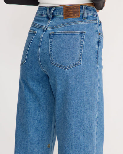 Women's Stoned Boyfriend High Rise Jeans Deep River Blues - Volcom