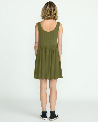 Women's Lived In Baddie Dress Light Army - Volcom