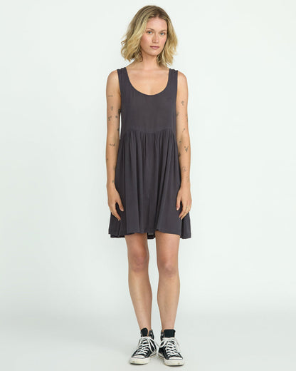 Women's Lived In Baddie Dress Vintage Black - Volcom