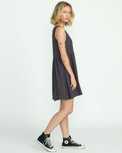 Women's Lived In Baddie Dress Vintage Black - Volcom