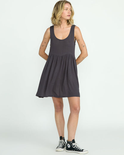 Women's Lived In Baddie Dress Vintage Black - Volcom