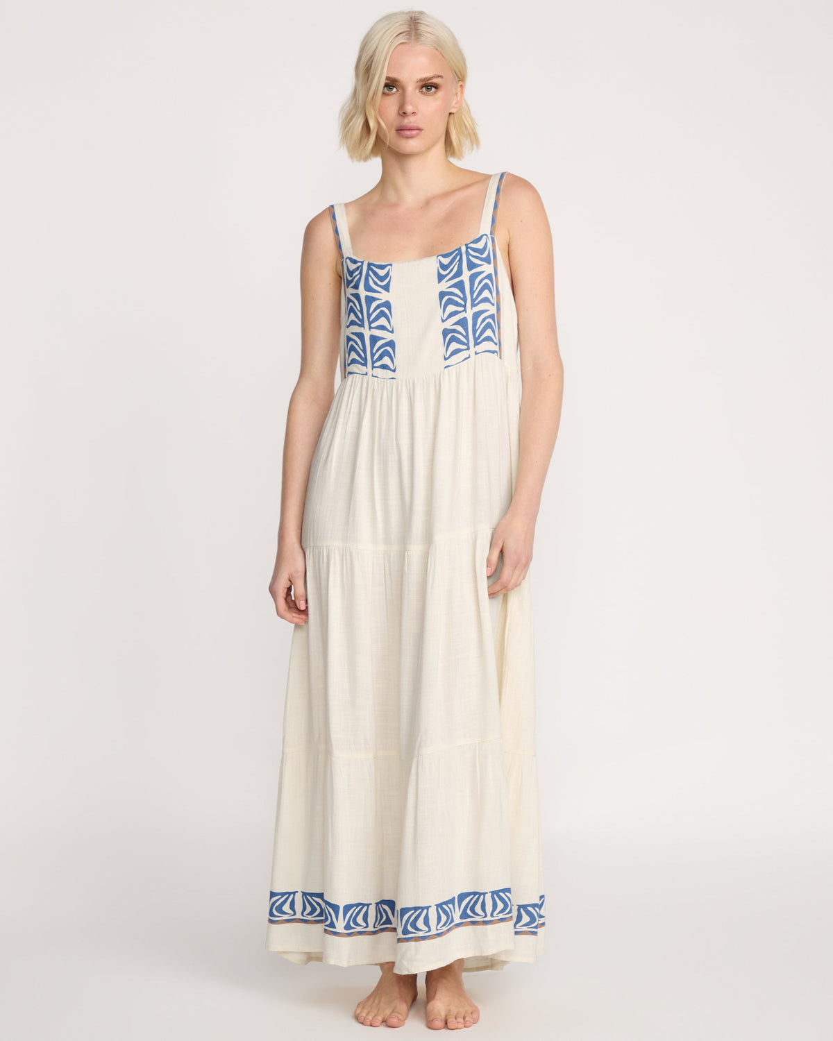 Women's Featured Artist Emma Rushton Maxi Dress Vintage White - Volcom