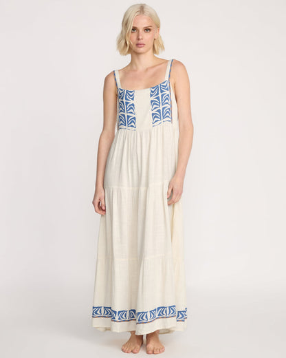 Women's Featured Artist Emma Rushton Maxi Dress Vintage White - Volcom
