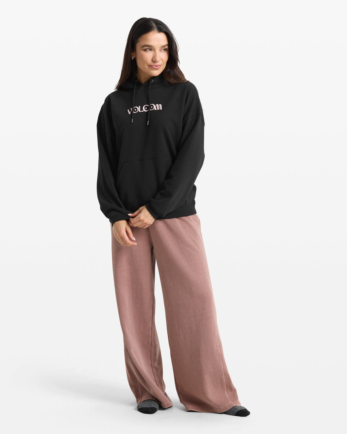 Women's Stone Art Up Hoodie Black - Volcom