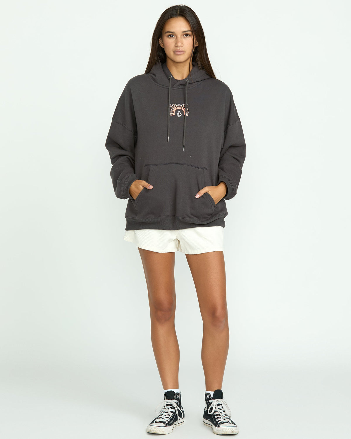 Women's Stone Art Up Hoodie Vintage Black - Volcom