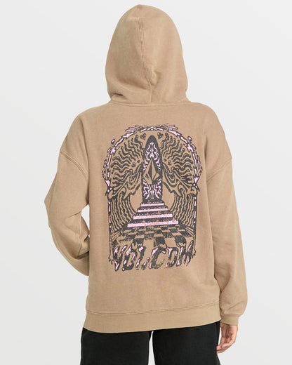 Women's Stone Art Up Zip Sweatshirt Hazelnut - Volcom