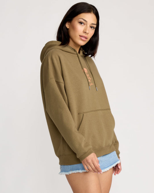 Women's Stone Art Up Hoodie Olive Green - Volcom