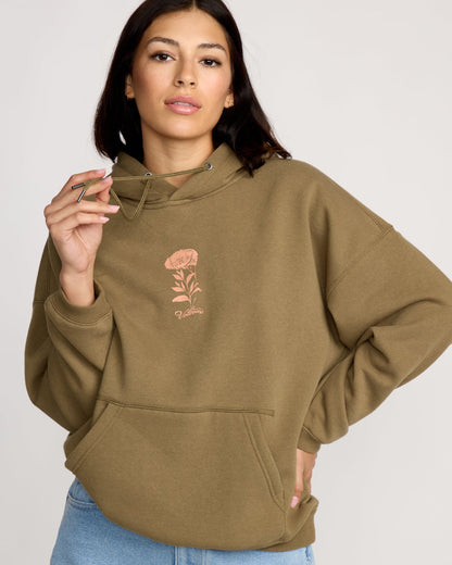 Women's Stone Art Up Hoodie Olive Green - Volcom
