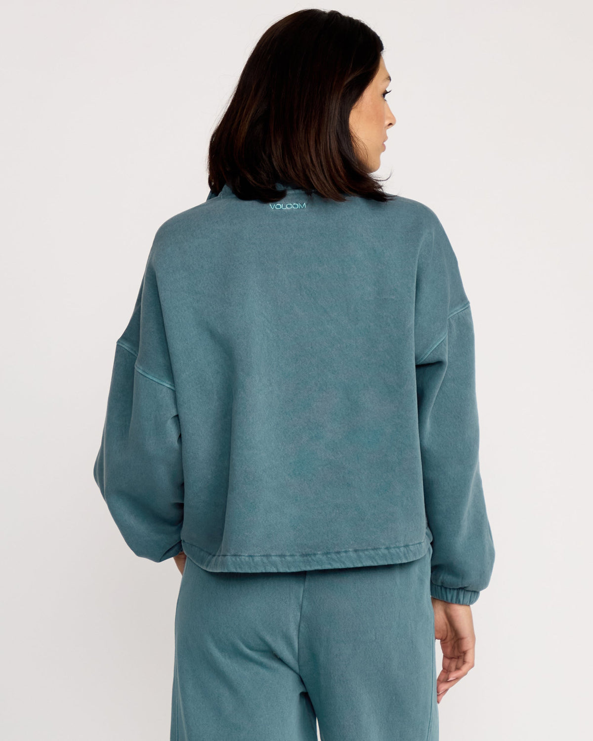 Women's Stone Soft Quarter Zip Pullover Emerald Green - Volcom