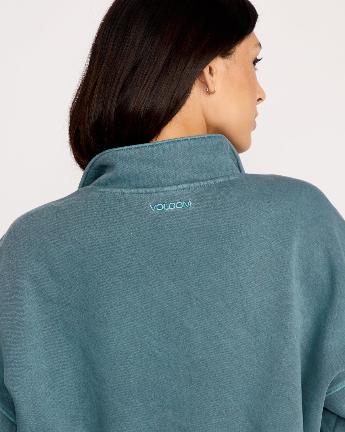 Women's Stone Soft Quarter Zip Pullover Emerald Green - Volcom