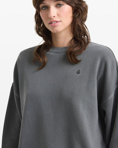 Women's Stone Soft Crew Charcoal - Volcom