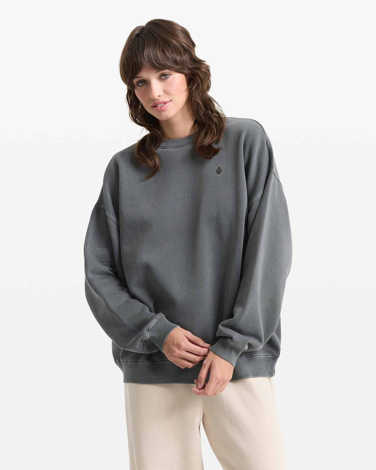 Women's Stone Soft Crew Charcoal - Volcom