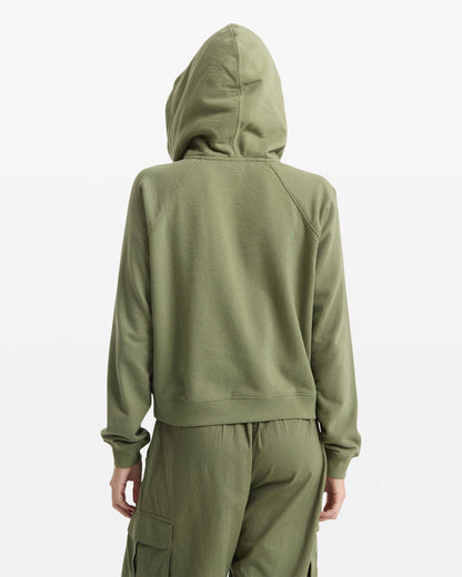 Women's Lived In Fleece Zip Sweatshirt Moss Stone - Volcom