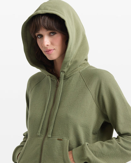 Women's Lived In Fleece Zip Sweatshirt Moss Stone - Volcom