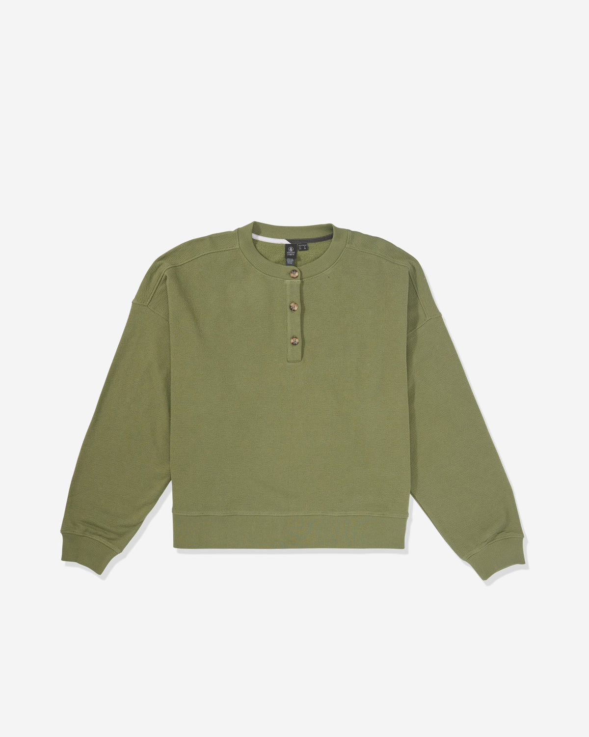 Women's Lived In Fleece Henley Moss Stone - Volcom