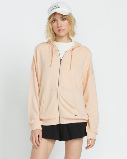 Women's Lived in Lounge Frenchie Zip Hoodie Champagne Gold - Volcom