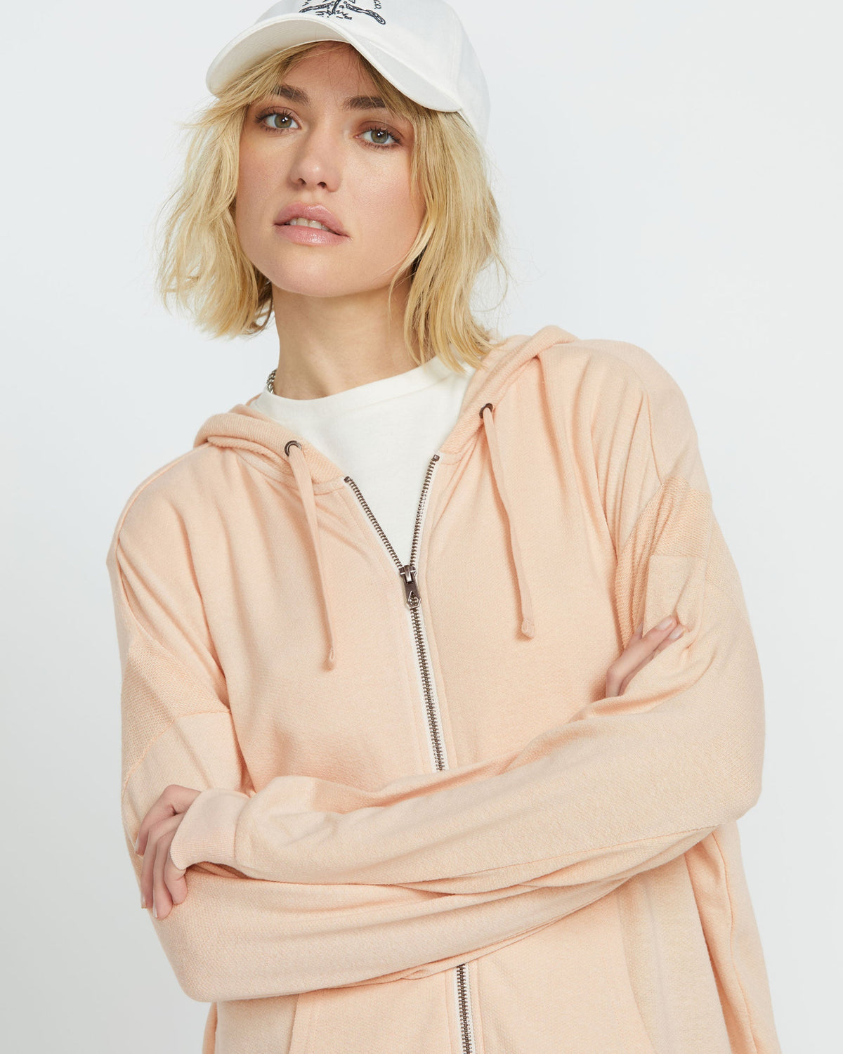 Women's Lived in Lounge Frenchie Zip Hoodie Champagne Gold - Volcom