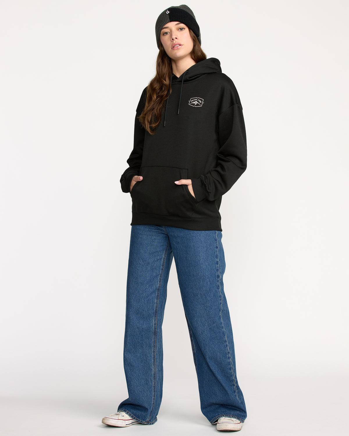 Women's Essential Hydro Hoodie Black - Volcom