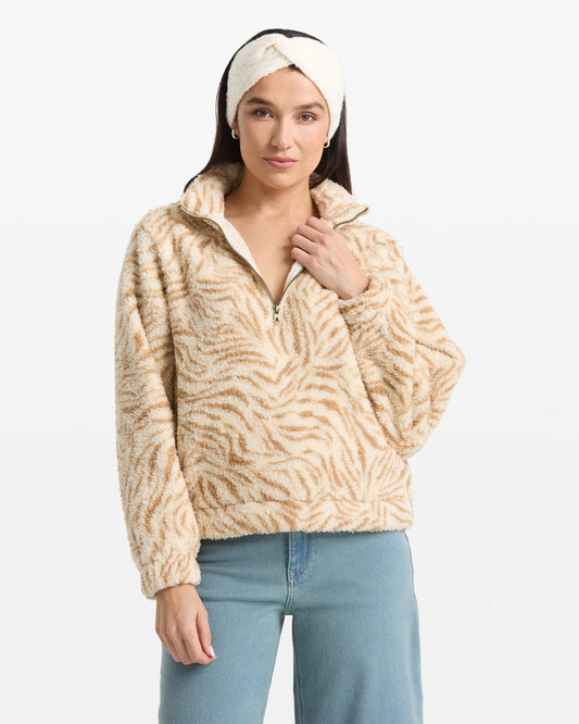 Women's Halfstone Zip Sweatshirt Vintage White - Volcom