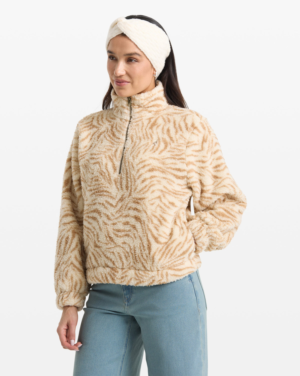 Women's Halfstone Zip Sweatshirt Vintage White - Volcom