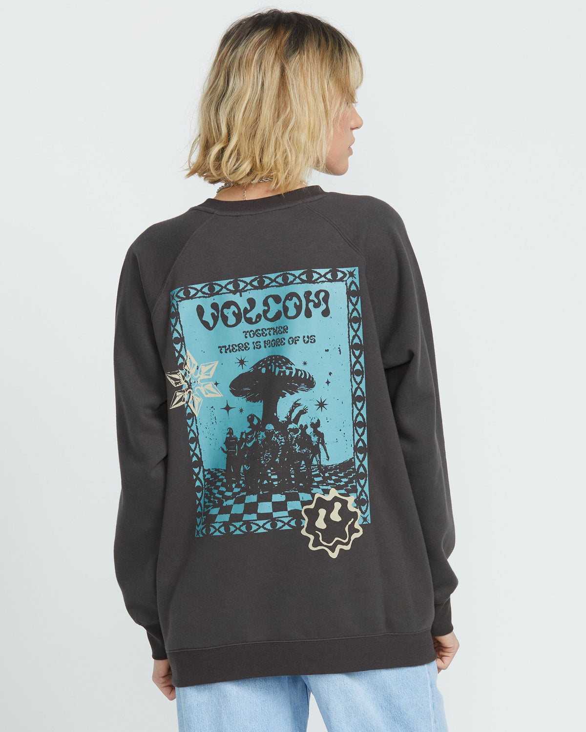 Women's Featured Artist F Rygalski Boyfriend Crew Vintage Black - Volcom