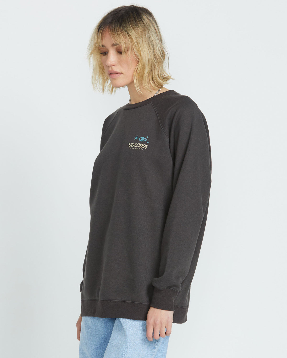 Women's Featured Artist F Rygalski Boyfriend Crew Vintage Black - Volcom