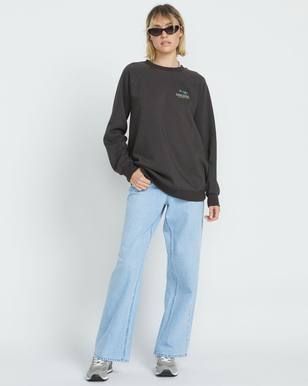 Women's Featured Artist F Rygalski Boyfriend Crew Vintage Black - Volcom