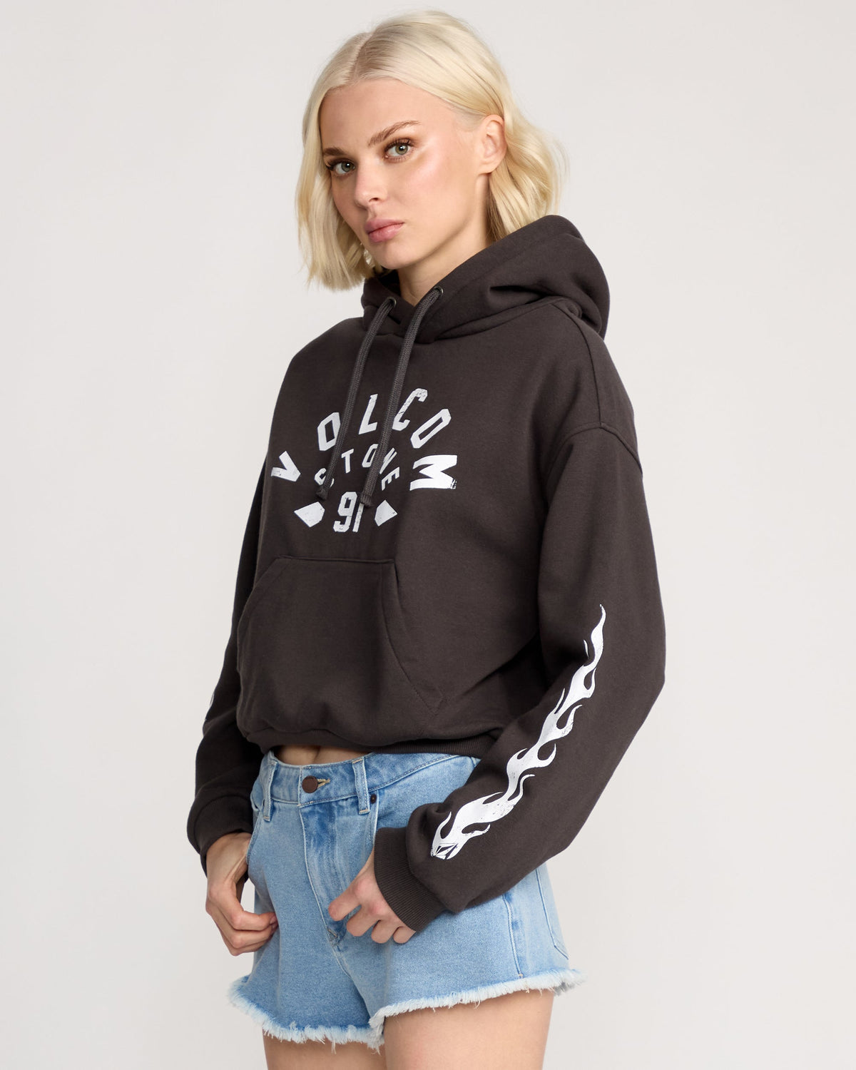 Women's 1991 Mini Hoodie Vintage Black - Volcom