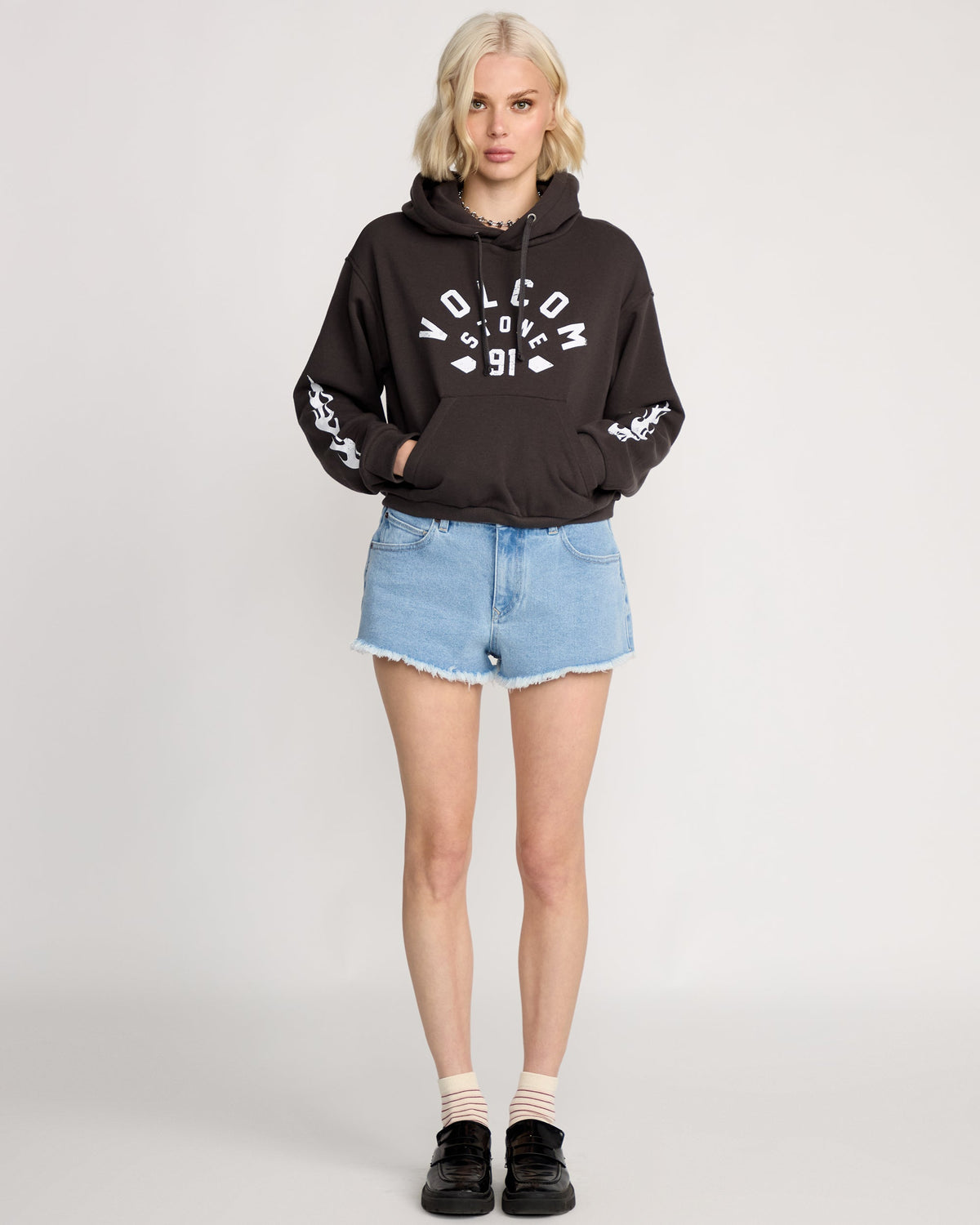 Women's 1991 Mini Hoodie Vintage Black - Volcom
