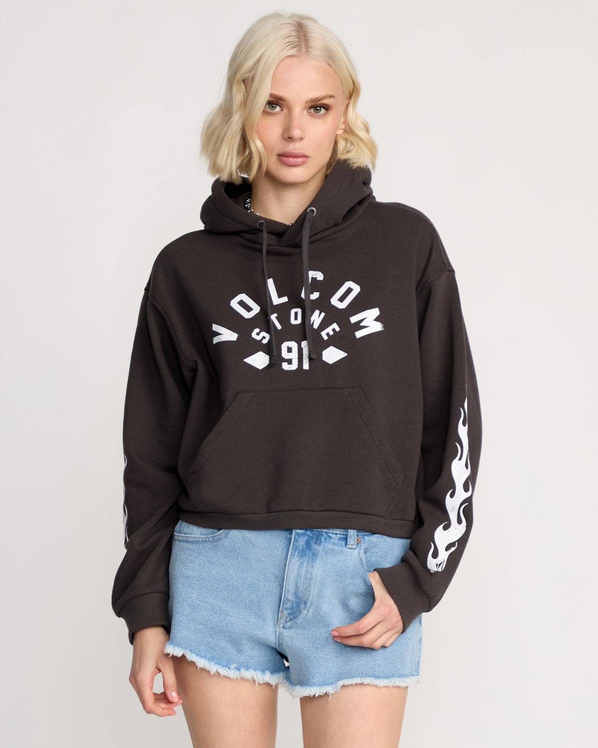 Women's 1991 Mini Hoodie Vintage Black - Volcom