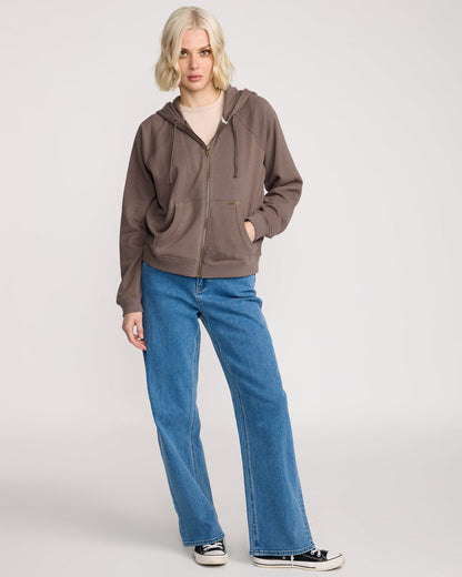 Women's Lived In Fleece Zip Black Plum - Volcom