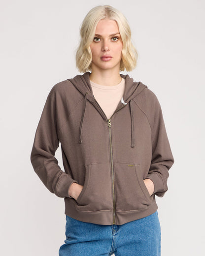 Women's Lived In Fleece Zip Black Plum - Volcom