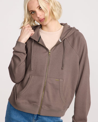 Women's Lived In Fleece Zip Black Plum - Volcom
