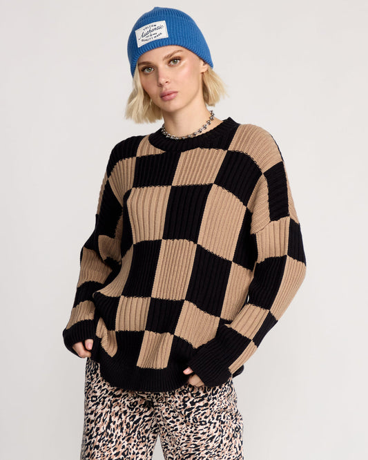 Women's Tripnotic Sweater Black Combo - Volcom