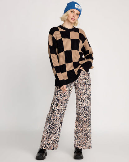 Women's Tripnotic Sweater Black Combo - Volcom