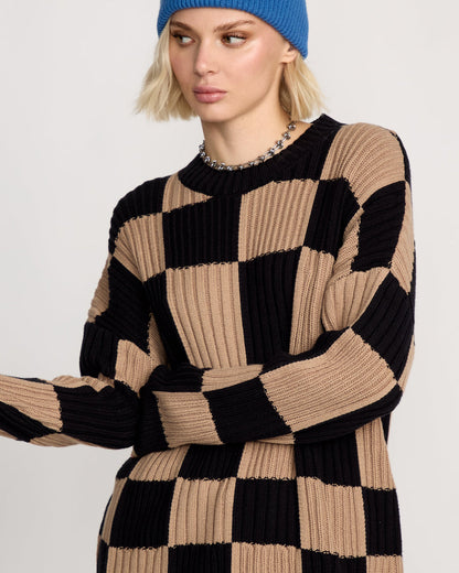 Women's Tripnotic Sweater Black Combo - Volcom
